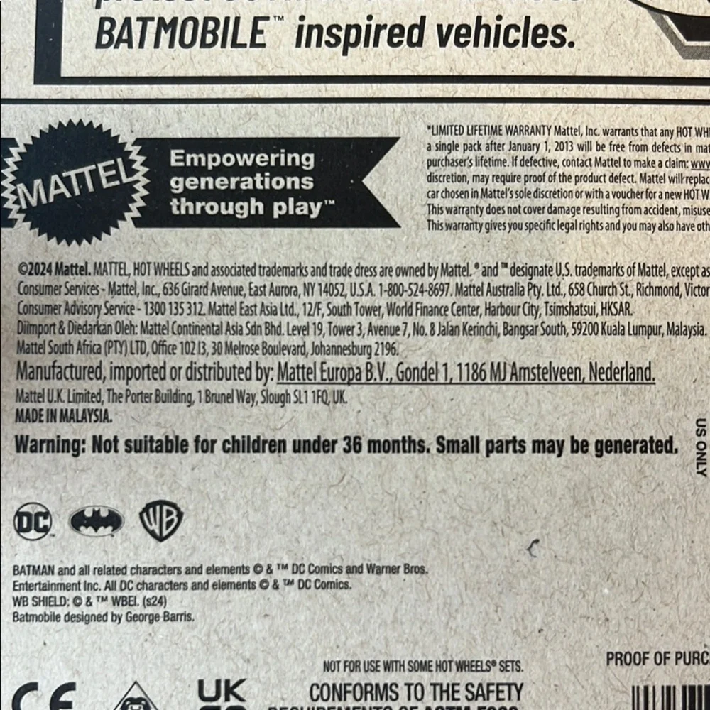 Hot Wheels Batman TV Series Batmobile - Black Hot Wheels Car